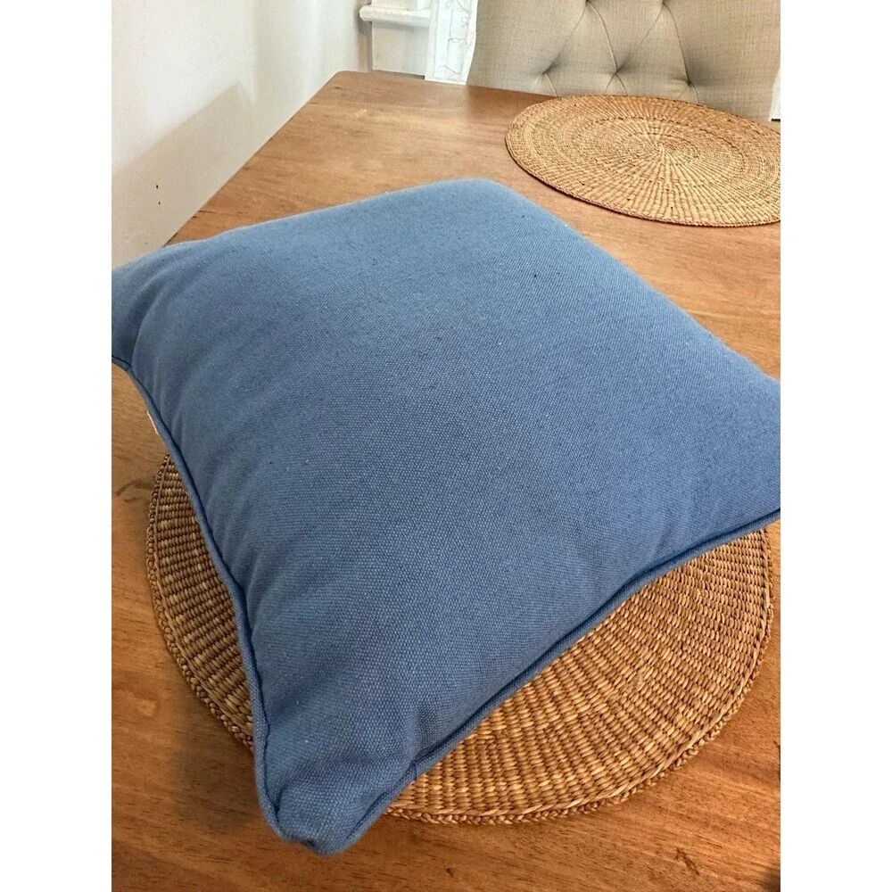 11” Blue Seashell Throw Pillow